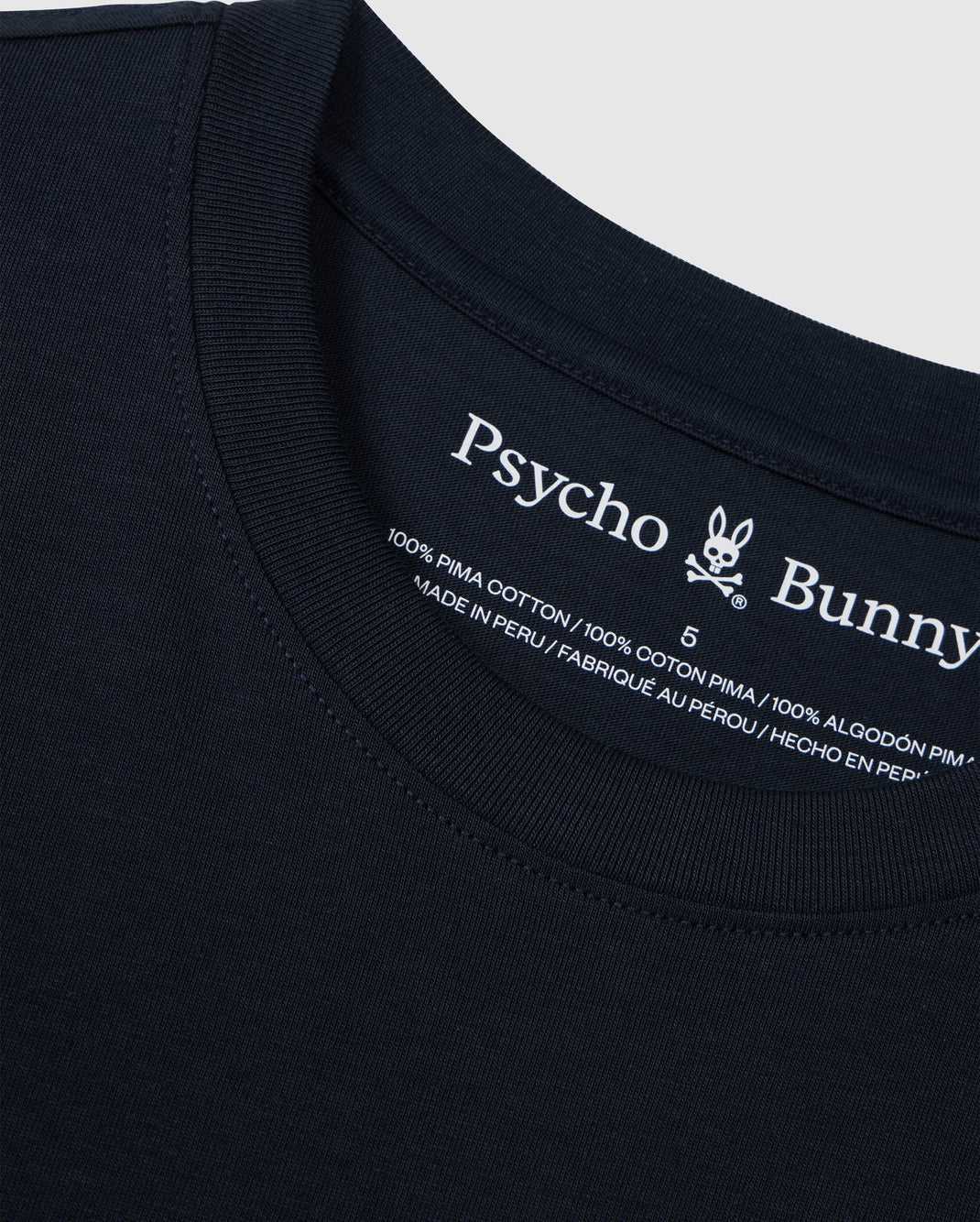 Tees Psycho Bunny Tyler Back Graphic Tee Bleu Marine Homme | BMX-66527334